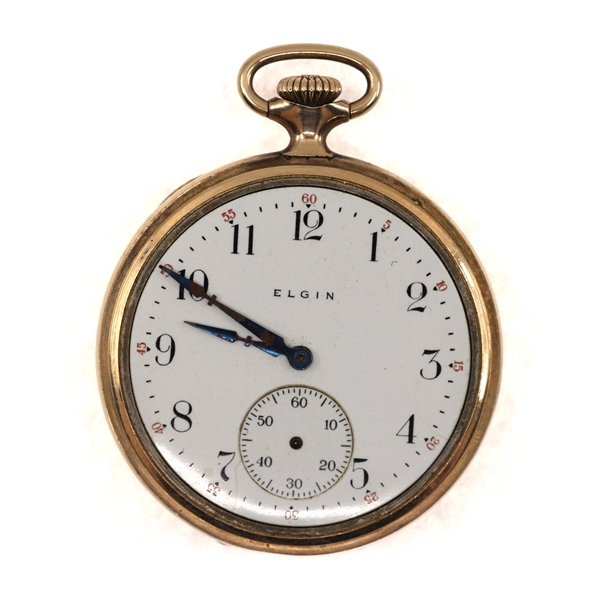 MENS ELGIN GOLD-FILLED CASE POCKET WATCH