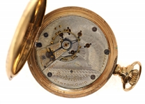 MEN'S HAMPDEN GOLD-FILLED HUNTER'S CASE POCKET WATCH