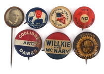 20TH C. US POLITICAL CANDIDATE & CAMPAIGN BUTTONS