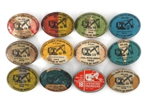 SOUVENIR PLAQUE, HUNTING/ FISHING LICENSES & BUTTONS