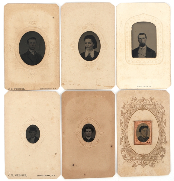 19TH CENTURY TIN TYPE PORTRAIT CARDS