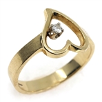 TESORO 14K YELLOW GOLD DIAMOND HEART RING