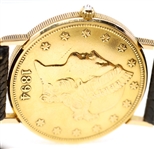 CORUM 18K GOLD 1894 CORONET HEAD $20 COIN WRISTWATCH