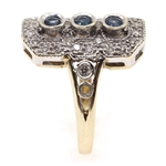10K YELLOW GOLD DIAMOND & SAPPHIRE FASHION RING
