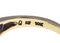 10K YELLOW GOLD DIAMOND & SAPPHIRE FASHION RING