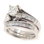 2.74 CTW DIAMOND 14K WHITE GOLD WEDDING RING SET 