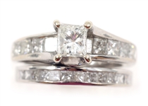 2.74 CTW DIAMOND 14K WHITE GOLD WEDDING RING SET 