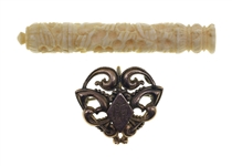 20TH C. OPERA GLASSES, BROOCH & NEEDLE CASE