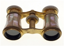 20TH C. OPERA GLASSES, BROOCH & NEEDLE CASE