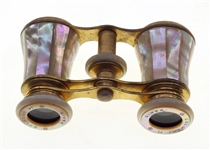 20TH C. OPERA GLASSES, BROOCH & NEEDLE CASE