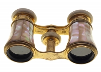 20TH C. OPERA GLASSES, BROOCH & NEEDLE CASE
