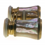 20TH C. OPERA GLASSES, BROOCH & NEEDLE CASE