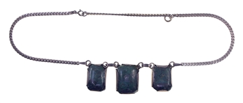 PERUVIAN STERLING CHRYSOCOLLA NECKLACE & EARRINGS SET