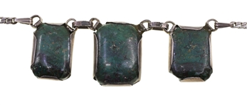 PERUVIAN STERLING CHRYSOCOLLA NECKLACE & EARRINGS SET