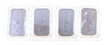 .999 FINE SILVER 1 OZ BARS - 4 OZ TOTAL