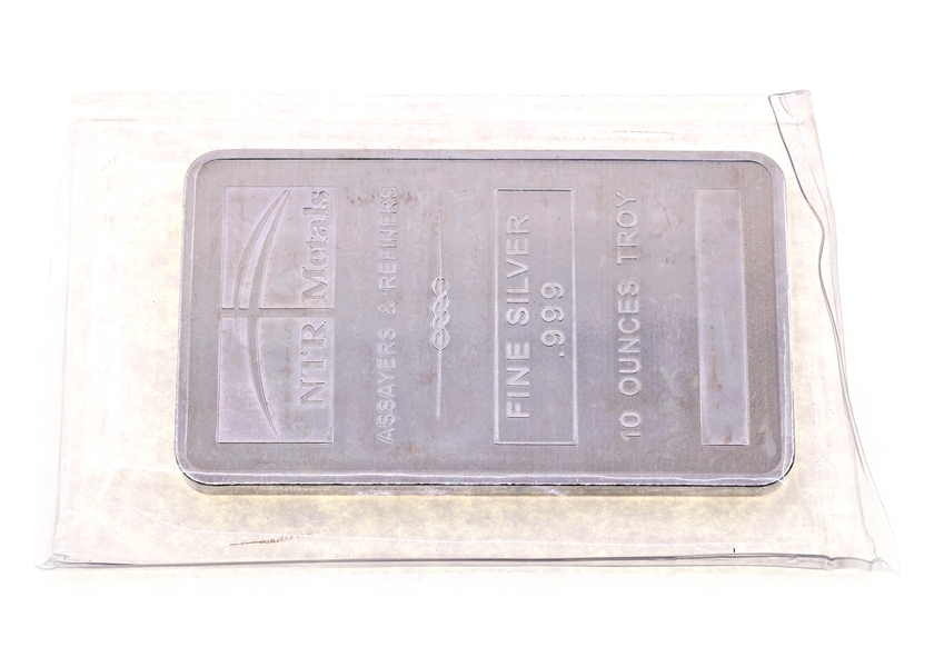 .999 FINE SILVER 10 OZT NTR METALS BULLION BAR