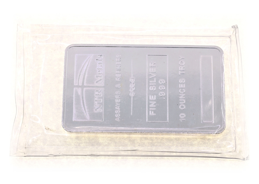 .999 FINE SILVER 10 OZT NTR METALS BULLION BAR