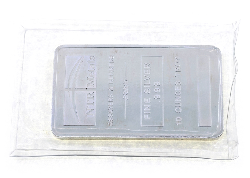 .999 FINE SILVER 10 OZT NTR METALS BULLION BAR