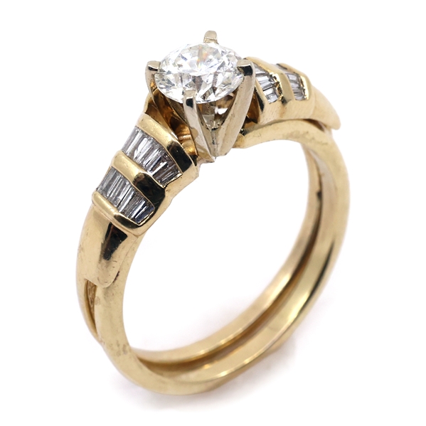 LADIES 2.32 CTW DIAMOND 14K YELLOW GOLD WEDDING RING SET