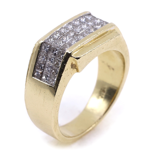 MEN S 18K YELLOW GOLD 2.7 CTW DIAMOND FASHION RING