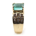 14K YELLOW GOLD EMERALD & DIAMOND FASHION RING