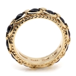14K YELLOW GOLD CABOCHON GARNET FASHION RING
