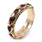 14K YELLOW GOLD CABOCHON GARNET FASHION RING