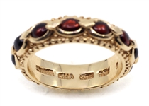 14K YELLOW GOLD CABOCHON GARNET FASHION RING