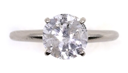 1.5 CT ROUND DIAMOND SOLITAIRE 14K WHITE GOLD RING