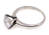 1.5 CT ROUND DIAMOND SOLITAIRE 14K WHITE GOLD RING