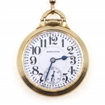 MEN'S HAMILTON GOLD-FILLED CASE RAILROAD POCKET WATCH