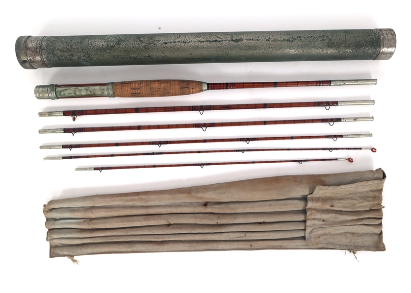 EARLY 20TH C. HENRY ANDRUS BAMBOO TRUNK FLY FISHING ROD