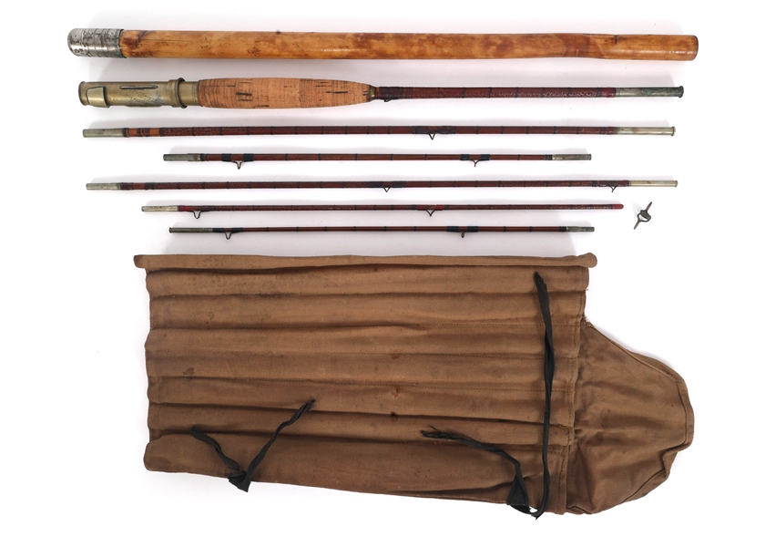 EARLY 20TH C. HENRY ANDRUS BAMBOO TRUNK FLY FISHING ROD