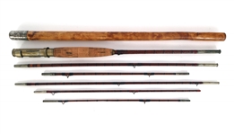 EARLY 20TH C. HENRY ANDRUS BAMBOO TRUNK FLY FISHING ROD