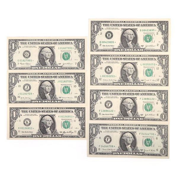 1969-2017 US $1 STAR GREEN SEAL FEDERAL RESERVE NOTES