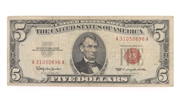 1934 US BLUE SEAL & 1953-1963 RED SEAL $5 NOTES