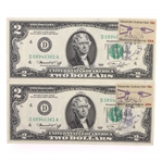 20TH C. US $2 RED SEAL & FIRST DAY STAMP ISSUE NOTES 