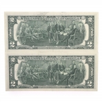 20TH C. US $2 RED SEAL & FIRST DAY STAMP ISSUE NOTES 