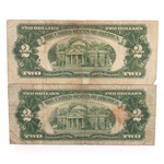 20TH C. US $2 RED SEAL & FIRST DAY STAMP ISSUE NOTES 
