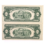 20TH C. US $2 RED SEAL & FIRST DAY STAMP ISSUE NOTES 