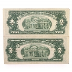 20TH C. US $2 RED SEAL & FIRST DAY STAMP ISSUE NOTES 