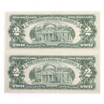 1963 US $2 RED SEAL NOTES - SEQUENTIAL SERIAL NUMBERS