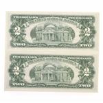 1963 US $2 RED SEAL NOTES - SEQUENTIAL SERIAL NUMBERS