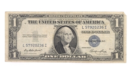 1935 US $1 SILVER CERTIFICATES BLUE SEAL & YELLOW SEAL