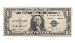 1935 US $1 SILVER CERTIFICATES BLUE SEAL & YELLOW SEAL