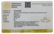 14K YELLOW GOLD 0.98 CT LAB-GROWN DIAMOND SOLITAIRE