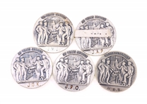 STERLING SILVER US STEEL CORP 30 & 40-YEAR MEDALS