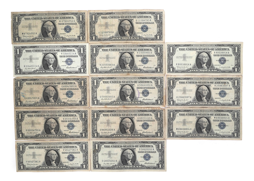 1957 SILVER CERTIFICATE 1 DOLLAR NOTES