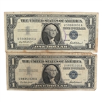 1957 SILVER CERTIFICATE 1 DOLLAR NOTES