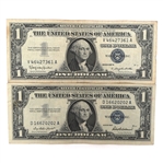 1957 SILVER CERTIFICATE 1 DOLLAR NOTES